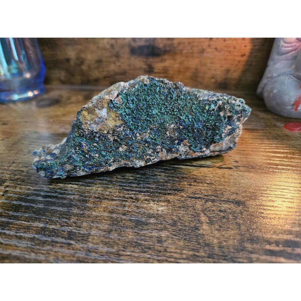 Malachite and Azurite Crystal, natural mineral very colorful